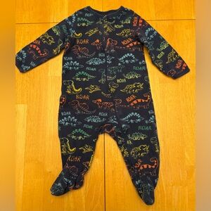 Wonder Nation Roaring Dinosaur Footie - Black and Multicolor